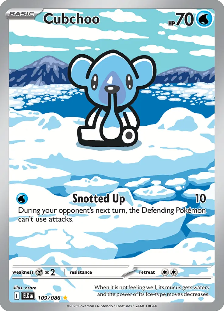 Cubchoo Pokemon card from Black Bolt