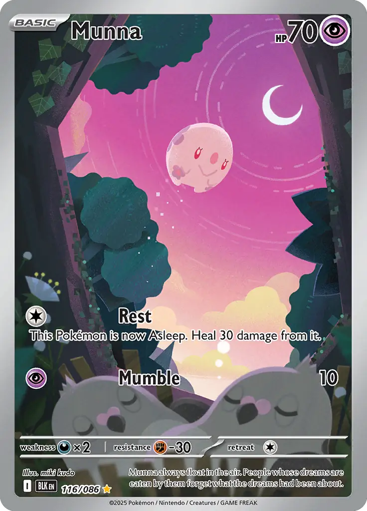 Munna Pokemon card from Black Bolt