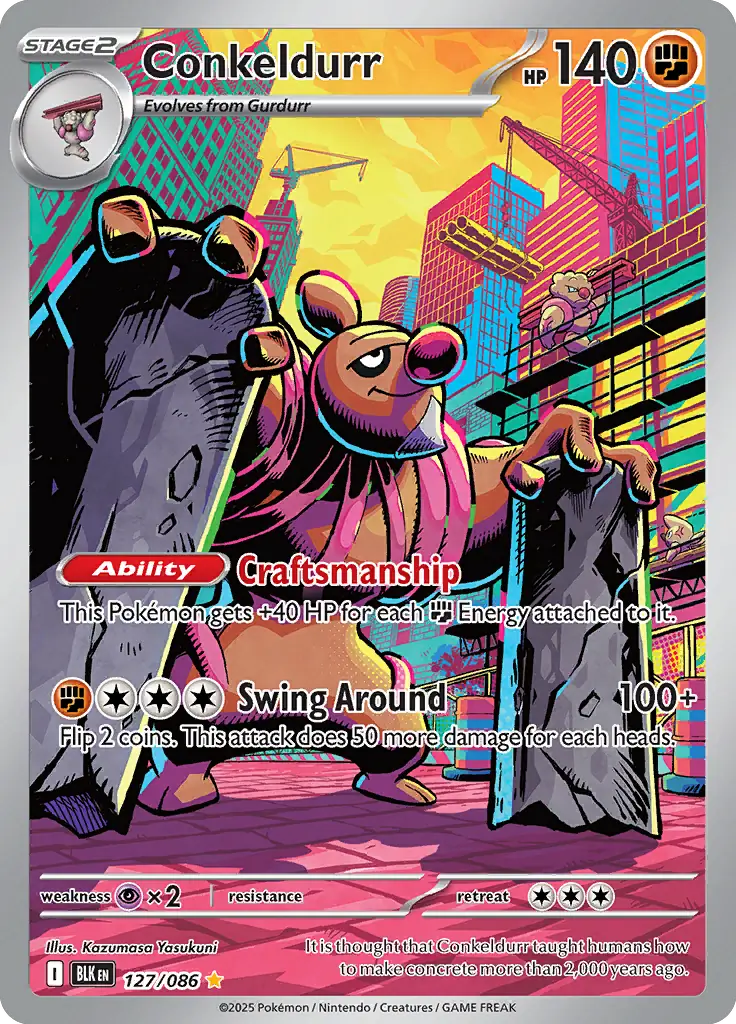 Conkeldurr Pokemon card from Black Bolt