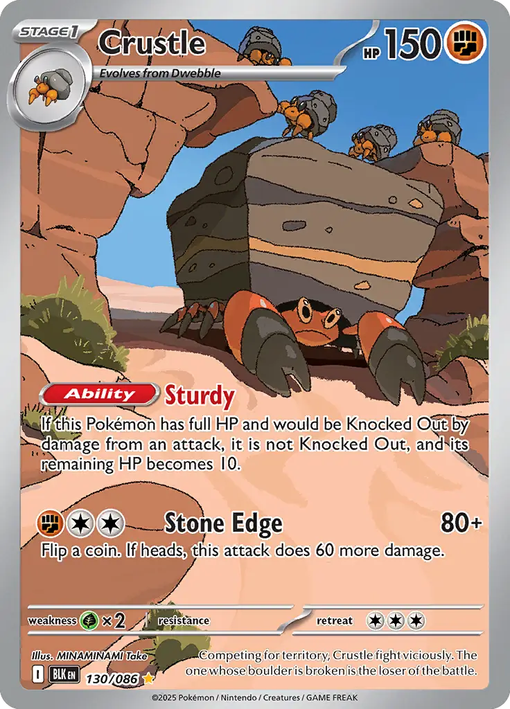 Crustle Pokemon card from Black Bolt