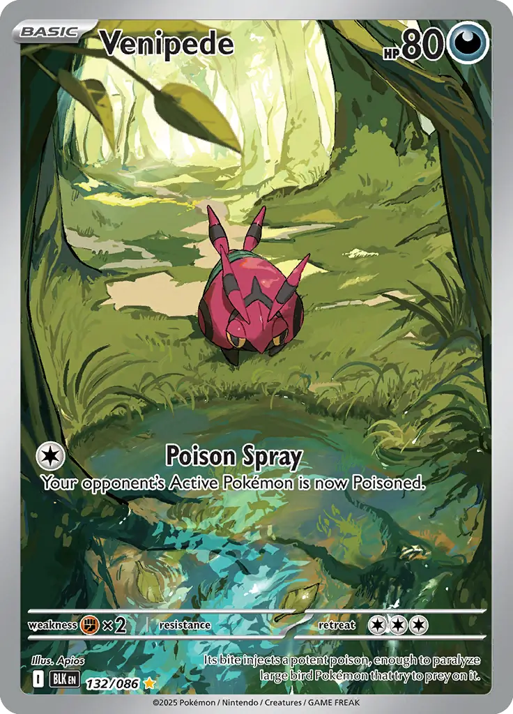 Venipede Pokemon card from Black Bolt