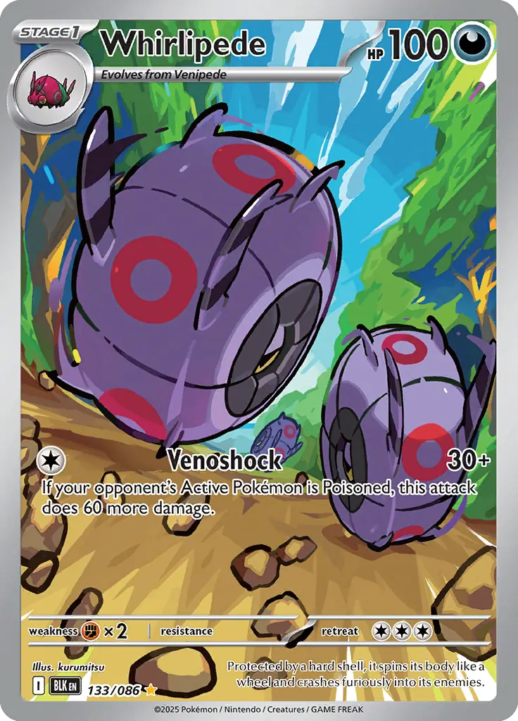 Whirlipede Pokemon card from Black Bolt