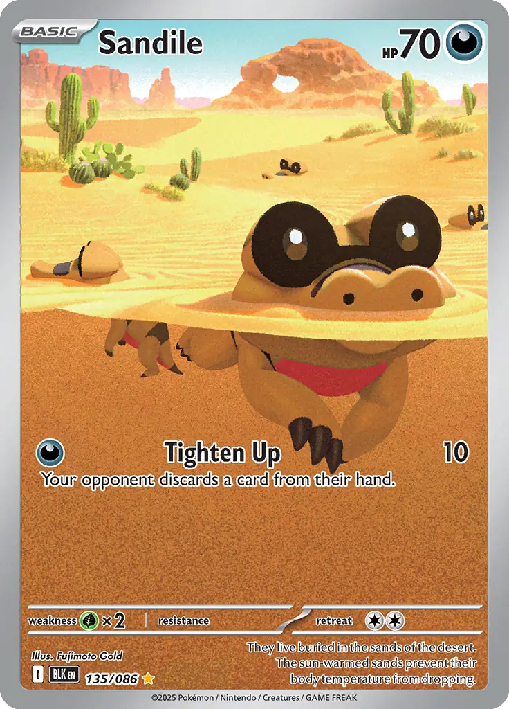 Sandile Pokemon card from Black Bolt