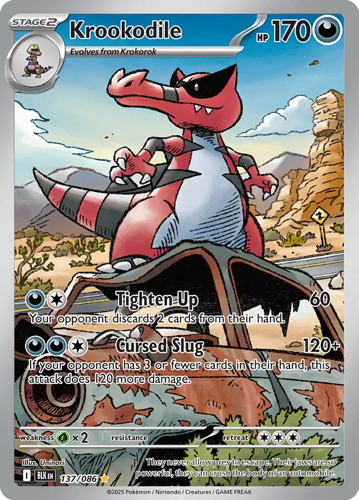 Krookodile Pokemon card from Black Bolt