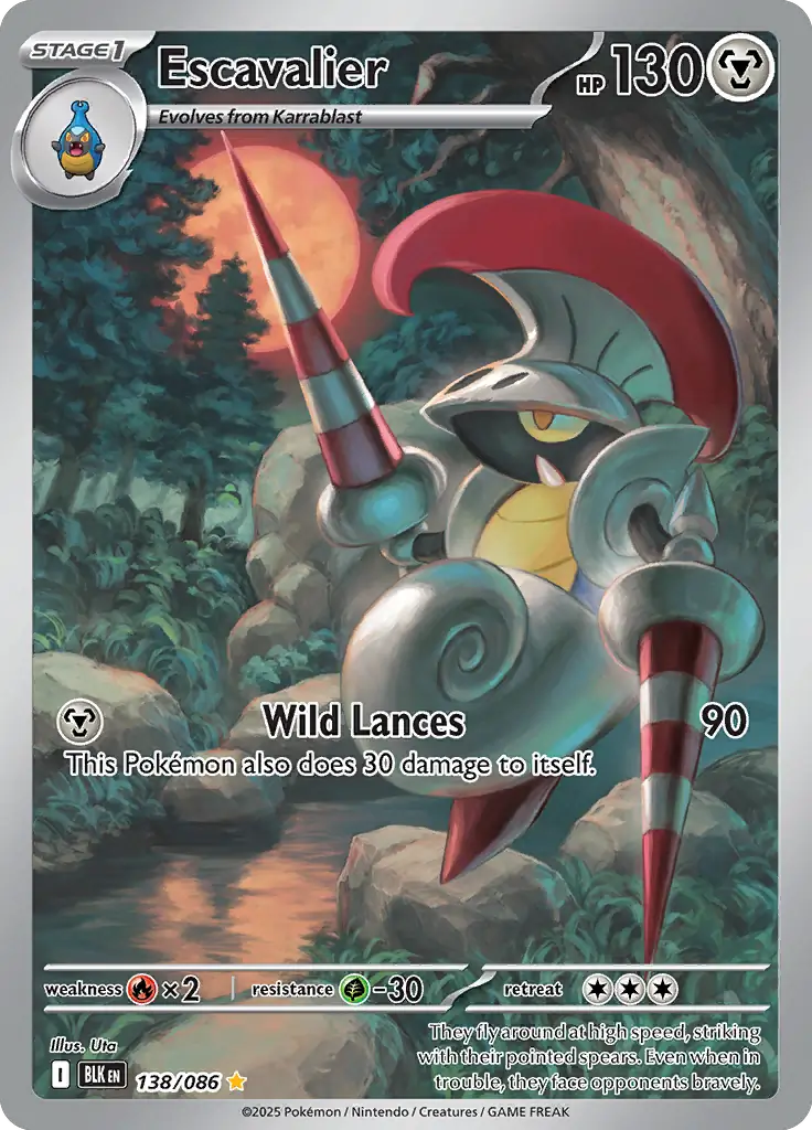 Escavalier Pokemon card from Black Bolt