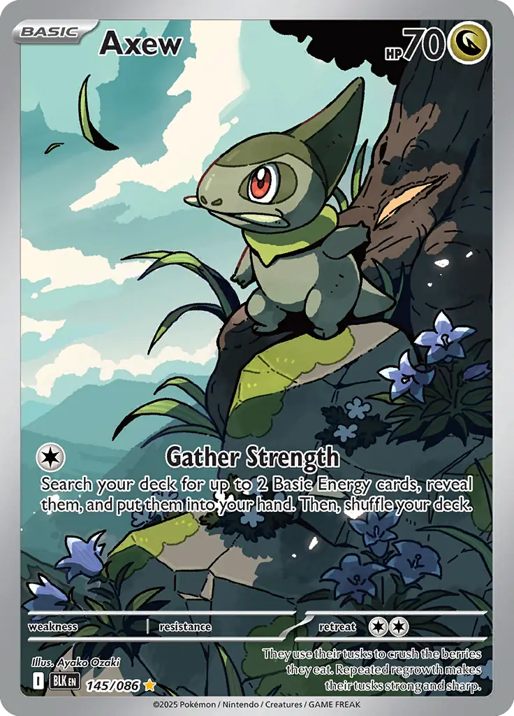 Axew Pokemon card from Black Bolt