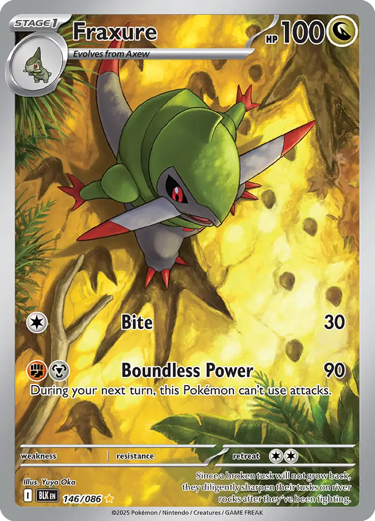 Fraxure Pokemon card from Black Bolt