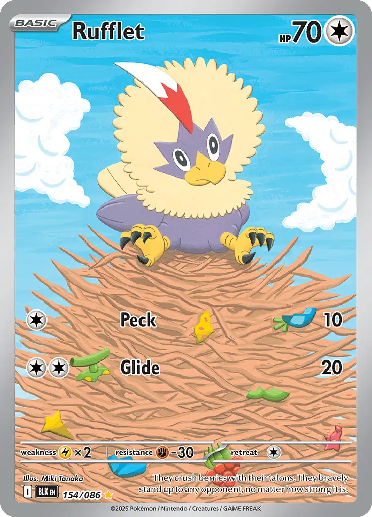 Rufflet Pokemon card from Black Bolt
