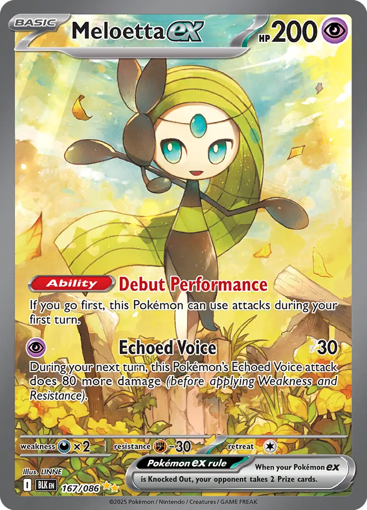 Meloetta Pokemon card from Black Bolt