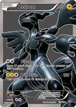 Full Art Zekrom Pokemon card from Black and White