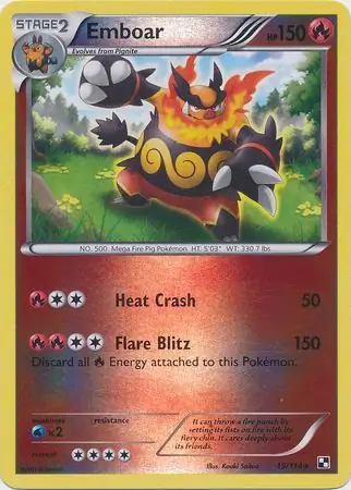 Emboar Reverse Holo Pokemon card from Black and White