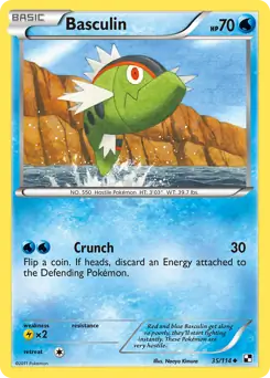 Basculin Pokemon card from Black and White