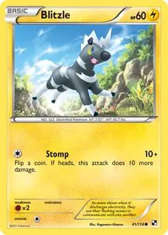 Blitzle Pokemon card from Black and White