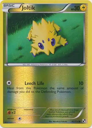 Joltik Reverse Holo Pokemon card from Black and White
