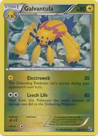 Galvantula Reverse Holo Pokemon card from Black and White