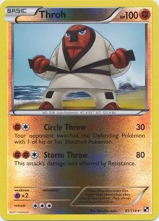 Throh Reverse Holo Pokemon card from Black and White