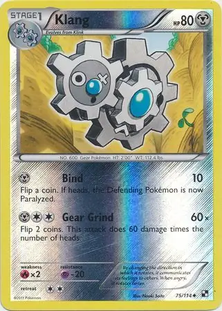 Klang Reverse Holo Pokemon card from Black and White