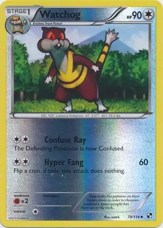 Watchog Reverse Holo Pokemon card from Black and White