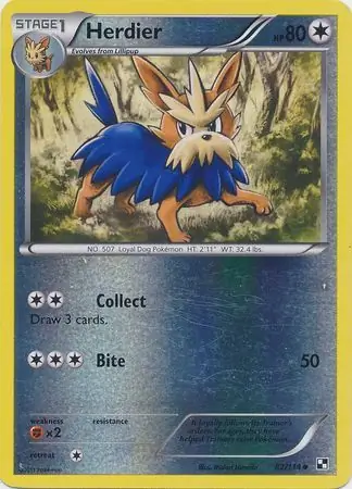 Herdier Reverse Holo Pokemon card from Black and White
