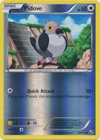 Pidove Reverse Holo Pokemon card from Black and White