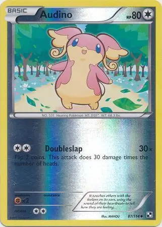 Audino Reverse Holo Pokemon card from Black and White