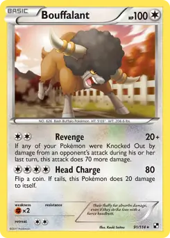 Bouffalant Pokemon card from Black and White