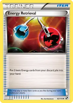 Energy Retrieval Pokemon card from Black and White
