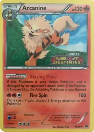 Arcanine Prerelease Pokemon card from Black and White Promos