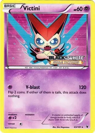 Victini Prerelease Pokemon card from Black and White Promos