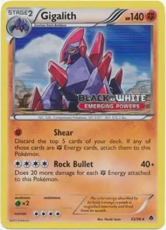 Gigalith Prerelease Pokemon card from Black and White Promos