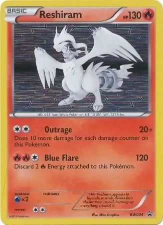 Reshiram Pokemon card from Black and White Promos