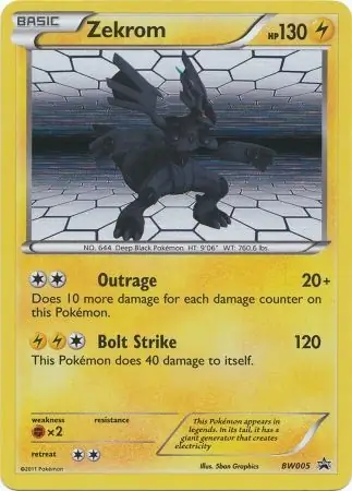 Zekrom Pokemon card from Black and White Promos