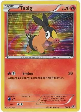 Tepig Pokemon card from Black and White Promos