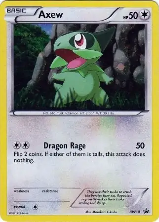 Axew Pokemon card from Black and White Promos