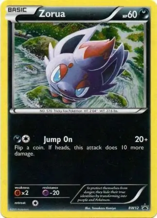 Zorua Pokemon card from Black and White Promos