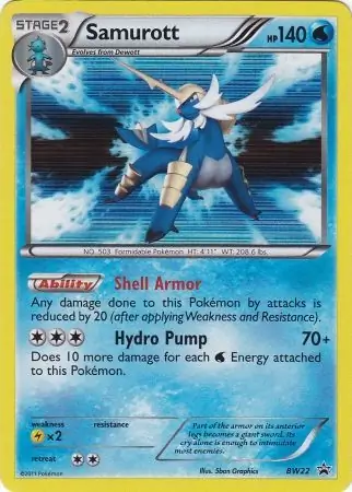 Samurott Pokemon card from Black and White Promos
