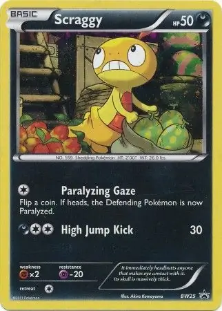 Scraggy Ice Holo Pokemon card from Black and White Promos