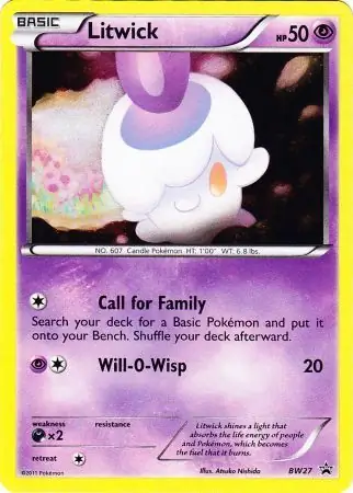 Litwick Pokemon card from Black and White Promos
