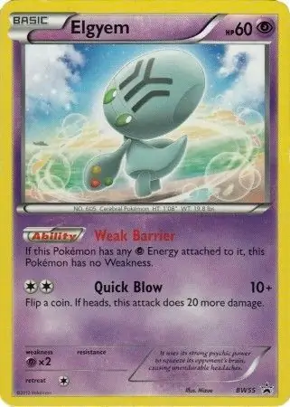 Elgyem Pokemon card from Black and White Promos