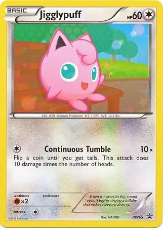 Jigglypuff Pokemon card from Black and White Promos
