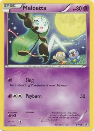 Meloetta Pokemon card from Black and White Promos