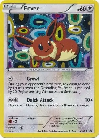 Eevee Pokemon card from Black and White Promos
