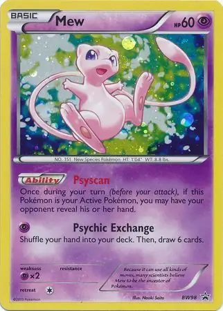 Mew Pokemon card from Black and White Promos