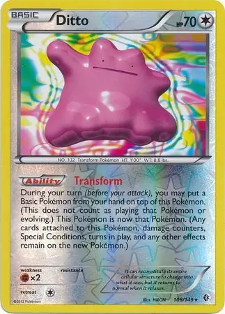 Ditto Reverse Holo Pokemon card from Boundaries Crossed