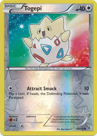 Togepi Reverse Holo Pokemon card from Boundaries Crossed