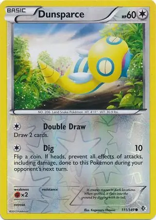 Dunsparce Reverse Holo Pokemon card from Boundaries Crossed