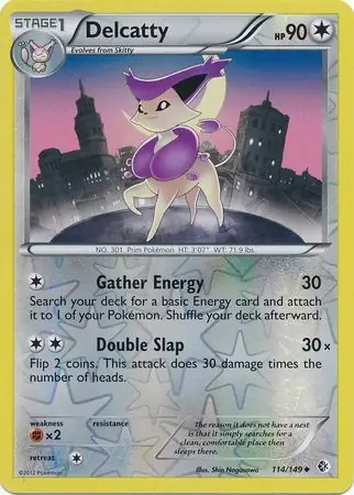Delcatty Reverse Holo Pokemon card from Boundaries Crossed