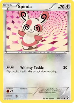 Spinda Pokemon card from Boundaries Crossed