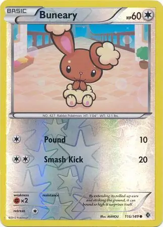 Buneary Reverse Holo Pokemon card from Boundaries Crossed
