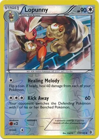 Lopunny Reverse Holo Pokemon card from Boundaries Crossed